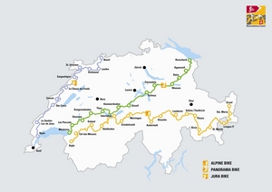 Карта - туры на горных велосипедах в Швейцарии